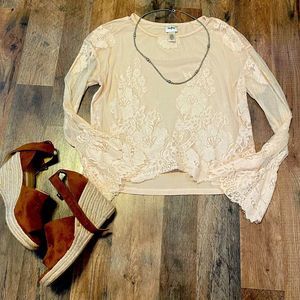 Daytrip lace long bell sleeve blouse